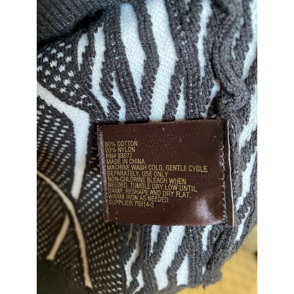 Worthington Diamond Cable Knit Sweater Pullover Black White Geometric Streetwear - Picture 5 of 6